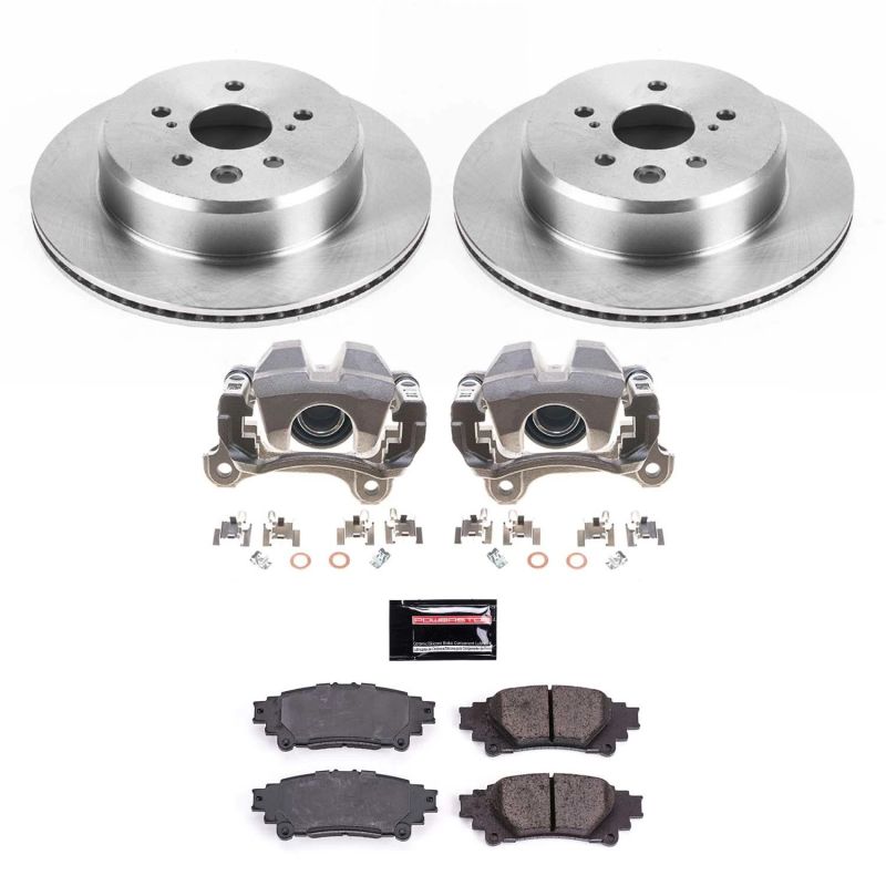 Lexus GS350 Brake Kit - Rear - PowerStop - Autospecialty Rotors + Evolution Ceramic Pads + Non-coated Calipers - `13-`19