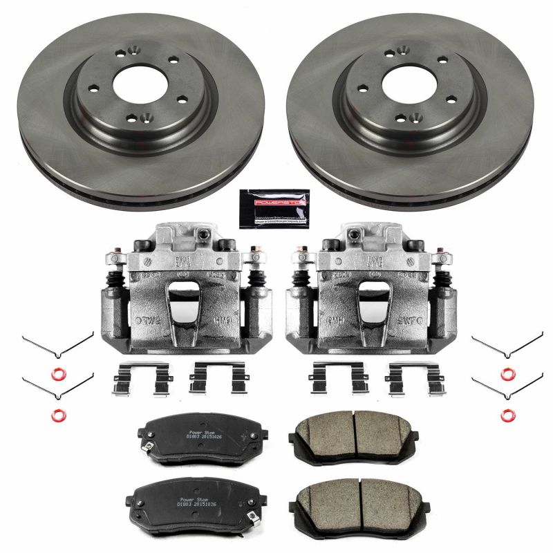 Hyundai Sonata Brake Kit - Front - PowerStop - Autospecialty Rotors + Evolution Ceramic Pads + Replacement Calipers - `15-`16