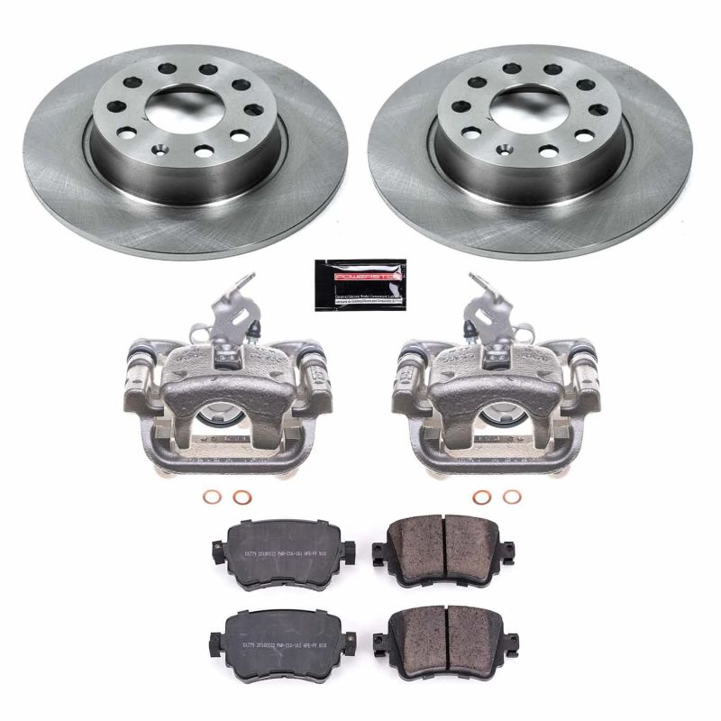 Volkswagen GTI Brake Kit - Rear - PowerStop - Autospecialty Rotors + Evolution Ceramic Pads + Non-coated Calipers - `15-`18