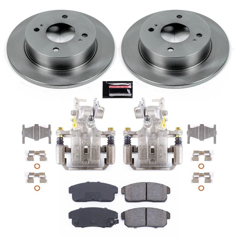 Nissan Sentra Brake Kit - Rear - PowerStop - Autospecialty Rotors + Evolution Ceramic Pads + Non-Coated Calipers - `02-`06