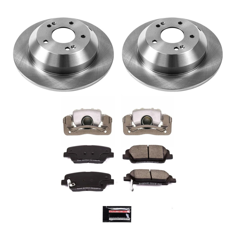 Hyundai Santa Fe Brake Kit - Rear - PowerStop - Autospecialty Rotors + Evolution Ceramic Pads + Non-coated Calipers - `13-`16 Hyundai Santa Fe Brake Kit - Rear - PowerStop - Autospecialty Rotors + Evolution Ceramic Pads + Non-coated Calipers - `13-`16