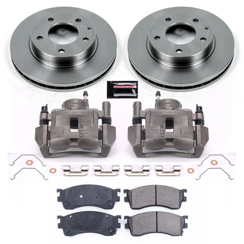 Mazda Protege Brake Kit - Front - PowerStop - Autospecialty Rotors + Evolution Ceramic Pads + Non-coated Calipers - `01-`03