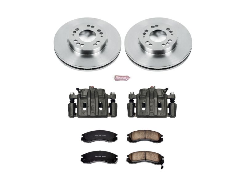 Mitsubishi Eclipse Brake Kit - Front - PowerStop - Autospecialty Rotors + Evolution Ceramic Pads + Non-Coated Calipers - 2000 Mitsubishi Eclipse Brake Kit - Front - PowerStop - Autospecialty Rotors + Evolution Ceramic Pads + Non-Coated Calipers - 2000