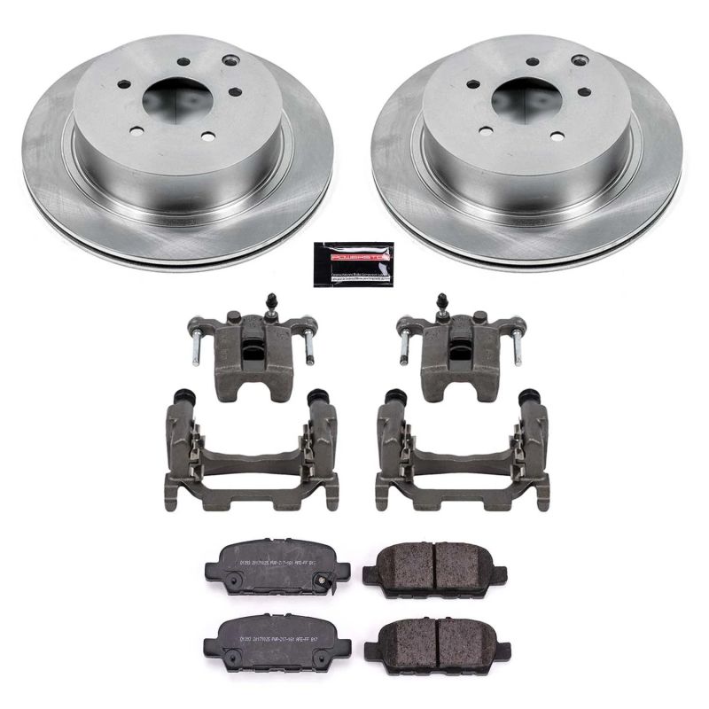 Infiniti Q50 Brake Kit - Rear - PowerStop - Autospecialty Rotors + Evolution Ceramic Pads - `18-`19