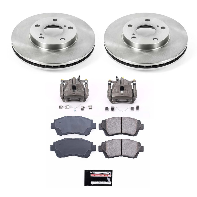 Toyota Sienna Brake Kit - Front - PowerStop - Autospecialty Rotors + Evolution Ceramic Pads + Non-Coated Calipers - `98-`00
