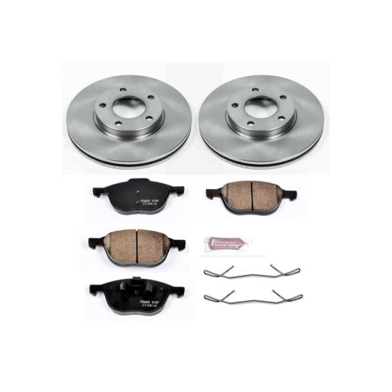 Mazda 3 Brake Kit - Front - PowerStop - Autospecialty Rotors + Z17 Evolution Plus Ceramic Pads - `04-`13