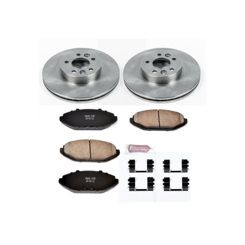 Ford Crown Victoria Brake Kit - Front - PowerStop - Z17 Evolution Plus Ceramic Pads + Autospecialty Rotors - `98-`02