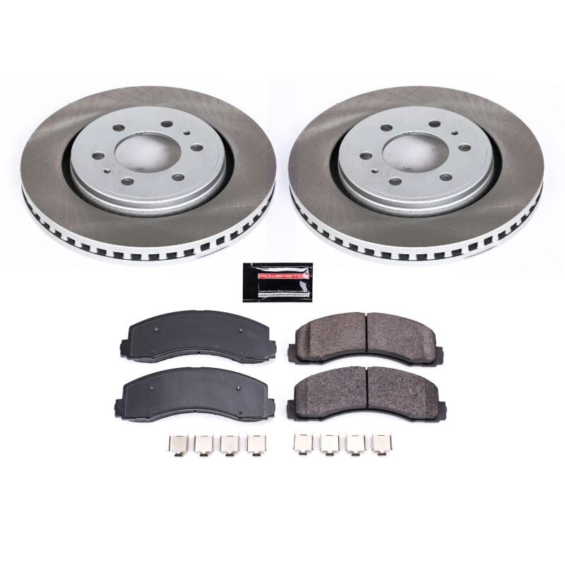 Ford Excursion Brake Kit - Front + Rear - PowerStop - Z17 Evolution Plus Ceramic Pads + Autospecialty Rotors - `03-`05