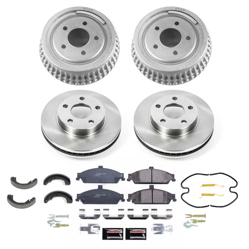 Pontiac Grand Am Brake Kit - Front + Rear - PowerStop - Autospecialty Rotors + Z17 Ceramic Pads + Evolution Premium Coated Drums + Shoe Kit - `00-`05 Pontiac Grand Am Brake Kit - Front + Rear - PowerStop - Autospecialty Rotors + Z17 Ceramic Pads + Evolution Premium Coated Drums + Shoe Kit - `00-`05