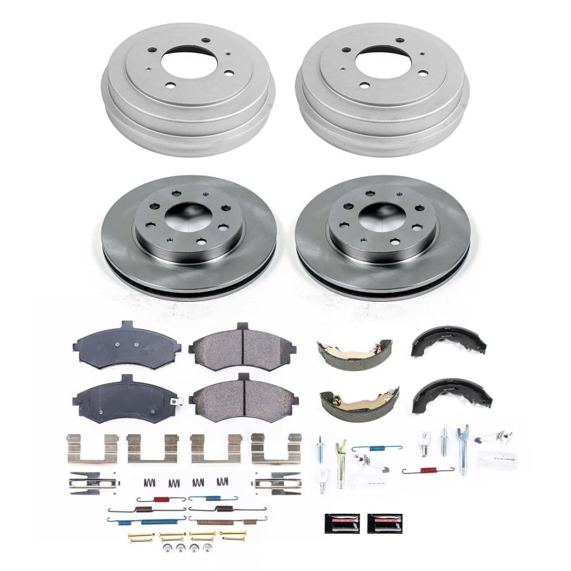 Hyundai Elantra Brake Kit - Front + Rear - PowerStop - Autospecialty Rotors + Z17 Ceramic Pads + Evolution Premium Coated Drums + Shoes - `03-`05 Hyundai Elantra Brake Kit - Front + Rear - PowerStop - Autospecialty Rotors + Z17 Ceramic Pads + Evolution Premium Coated Drums + Shoes - `03-`05