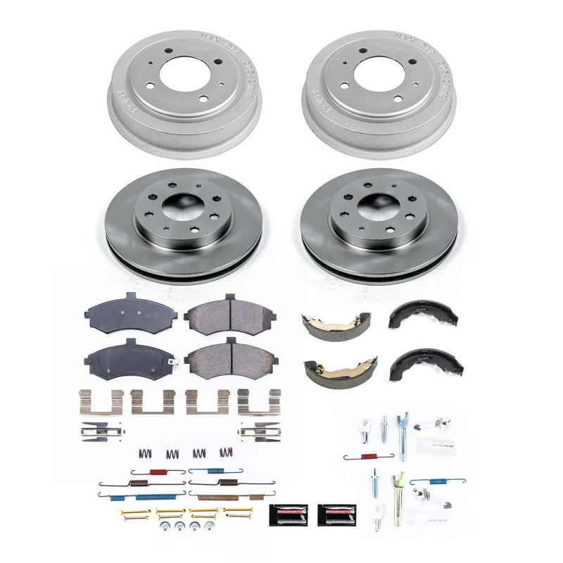 Hyundai Elantra Brake Kit - Front + Rear - PowerStop - Autospecialty Rotors + PowerStop Z17 Brake Pads + Evolution Premium Coated Drums - 2002 Hyundai Elantra Brake Kit - Front + Rear - PowerStop - Autospecialty Rotors + PowerStop Z17 Brake Pads + Evolution Premium Coated Drums - 2002