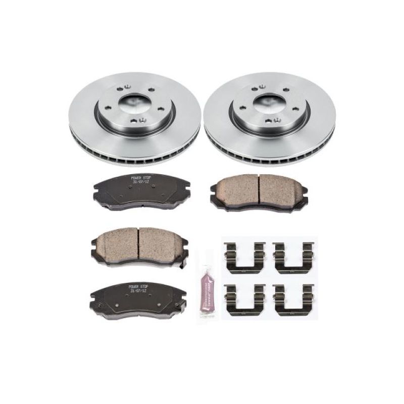 Hyundai Tiburon Brake Kit - Front - PowerStop - OE Style Rotors + Z17 Evolution Plus Ceramic Pads - `04-`06
