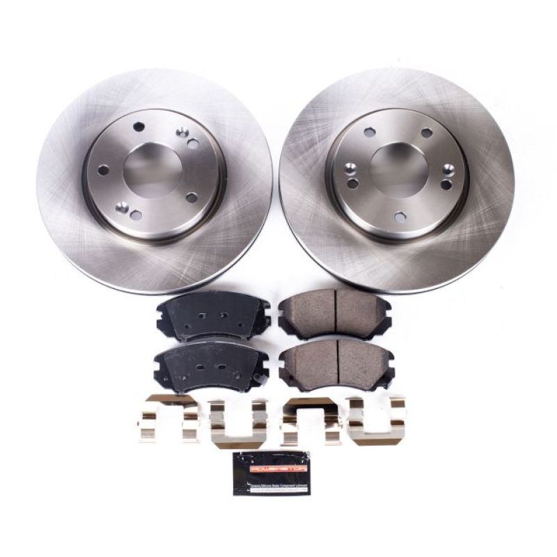 Hyundai Sonata Brake Kit - Front - PowerStop - Z17 Evolution Plus Pads + Autospecialty Rotors - `06-`10