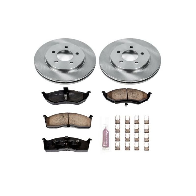 Chrysler Grand Voyager Brake Kit - Front - PowerStop - Z17 Stock Replacement Rotors + Evolution Plus Ceramic Pads - 2000