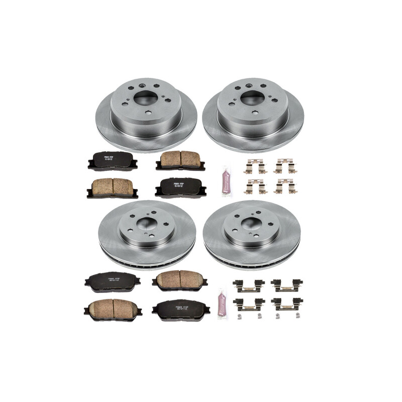 Lexus ES300 Brake Kit - Front + Rear - PowerStop - Autospecialty Rotors + Z17 Evolution Plus Ceramic Pads - `02-`03