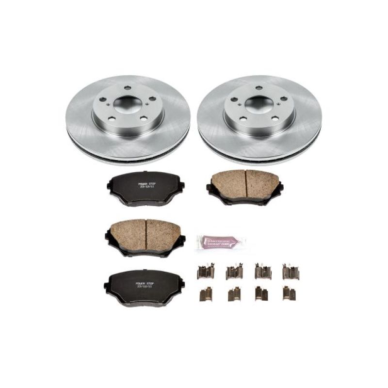 Toyota RAV4 Brake Kit - Front - PowerStop - OE Stock Replacement Z17 Evolution Plus Rotors + Ceramic Pads - `01-`05
