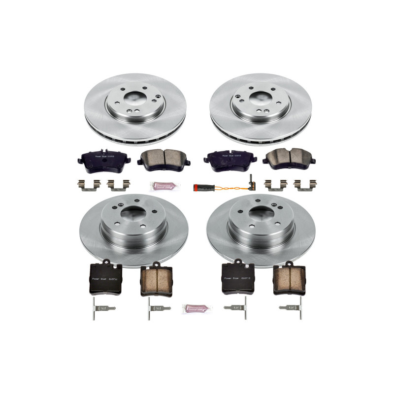 Mercedes-Benz C230 Brake Kit - Front + Rear - PowerStop - Z17 Evolution Plus Ceramic Pads + Autospecialty Rotors - 2003 Mercedes-Benz C230 Brake Kit - Front + Rear - PowerStop - Z17 Evolution Plus Ceramic Pads + Autospecialty Rotors - 2003