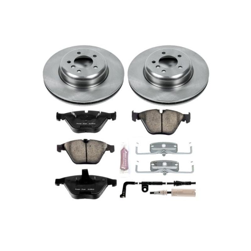 BMW 5 Series Brake Kit - Front - PowerStop - Autospecialty Rotors + Z17 Evolution Plus Ceramic Pads - `04-`05