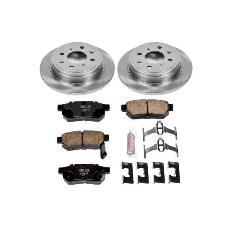 Acura Integra Brake Kit - Rear - PowerStop - Autospecialty Rotors + Z17 Evolution Plus Ceramic Pads - `90-`01