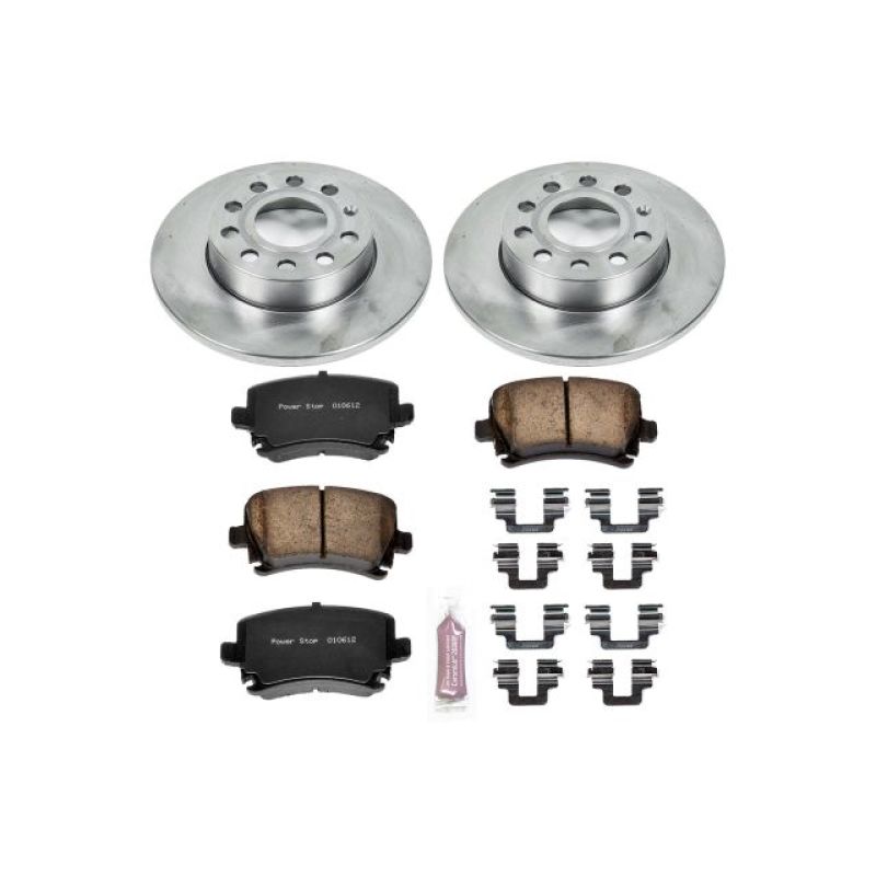 Audi A3 Brake Kit - Rear - PowerStop - Z17 Stock Replacement Rotors + Ceramic Pads - 2008 Audi A3 Brake Kit - Rear - PowerStop - Z17 Stock Replacement Rotors + Ceramic Pads - 2008