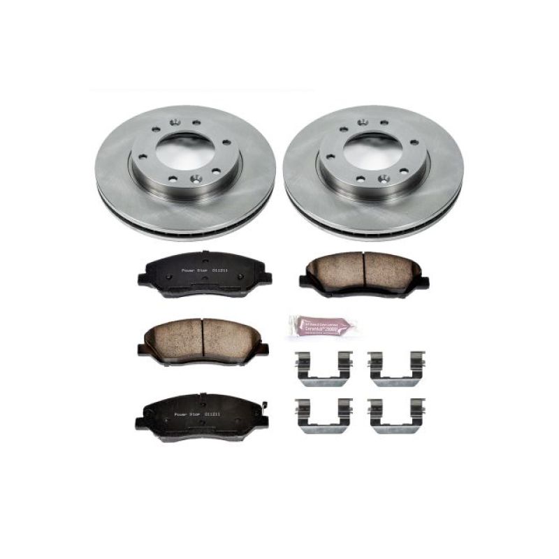 Hyundai Entourage Brake Kit - Front - PowerStop - Z17 Stock Replacement Rotors + Evolution Plus Ceramic Pads - `07-`08