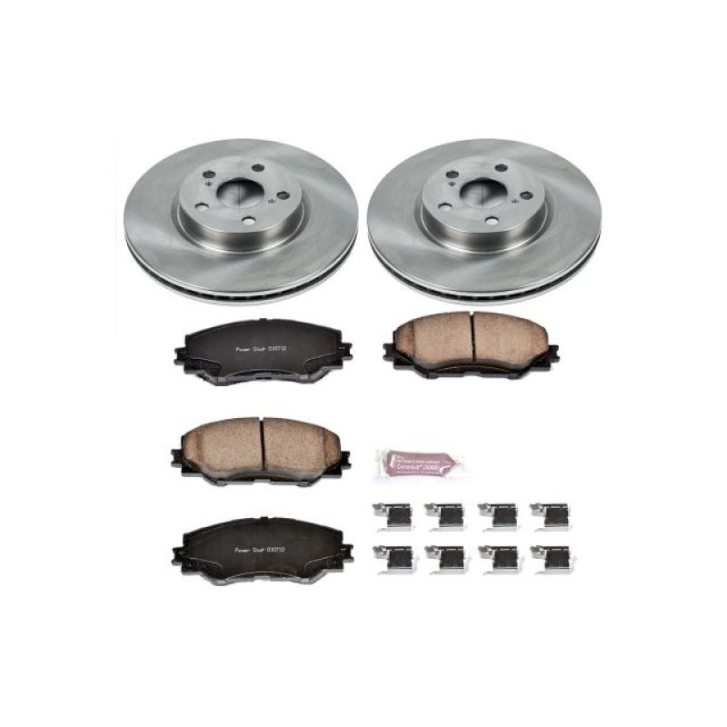 Pontiac Vibe Brake Kit - Front - PowerStop - Z17 Stock Replacement Rotors + Z17 Evolution Plus Ceramic Pads - `09-`10