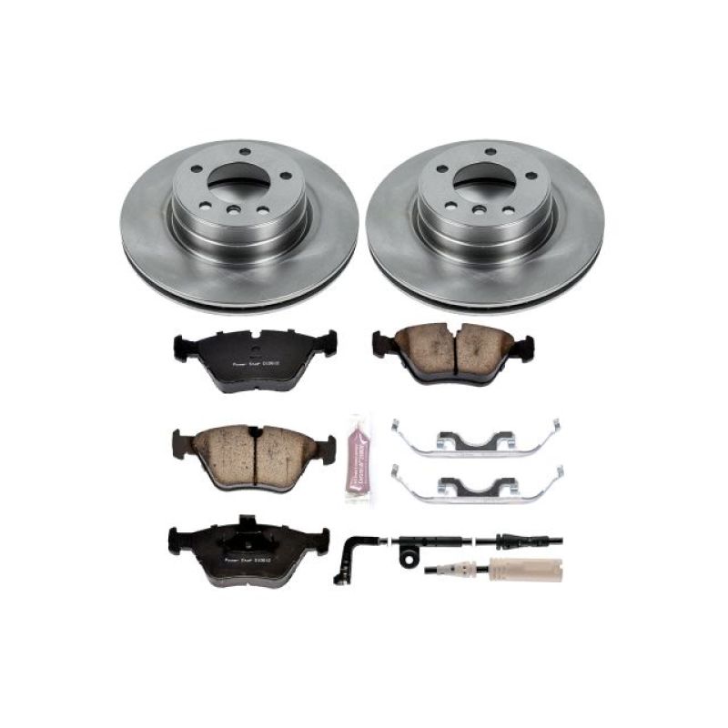 BMW 5 Series Brake Kit - Front - PowerStop - Autospecialty Rotors + Z17 Evolution Plus Ceramic Pads - `04-`05