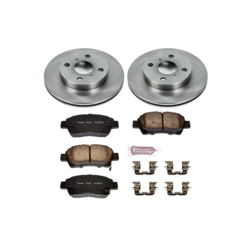 Toyota Echo Brake Kit - Front - PowerStop - Z17 Stock Replacement Rotors + Z17 Evolution Plus Ceramic Pads - 2000
