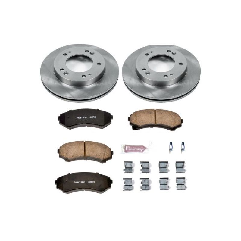 Honda Passport Brake Kit - Front - PowerStop - Autospecialty Rotors + Z17 Evolution Plus Ceramic Pads - 2002