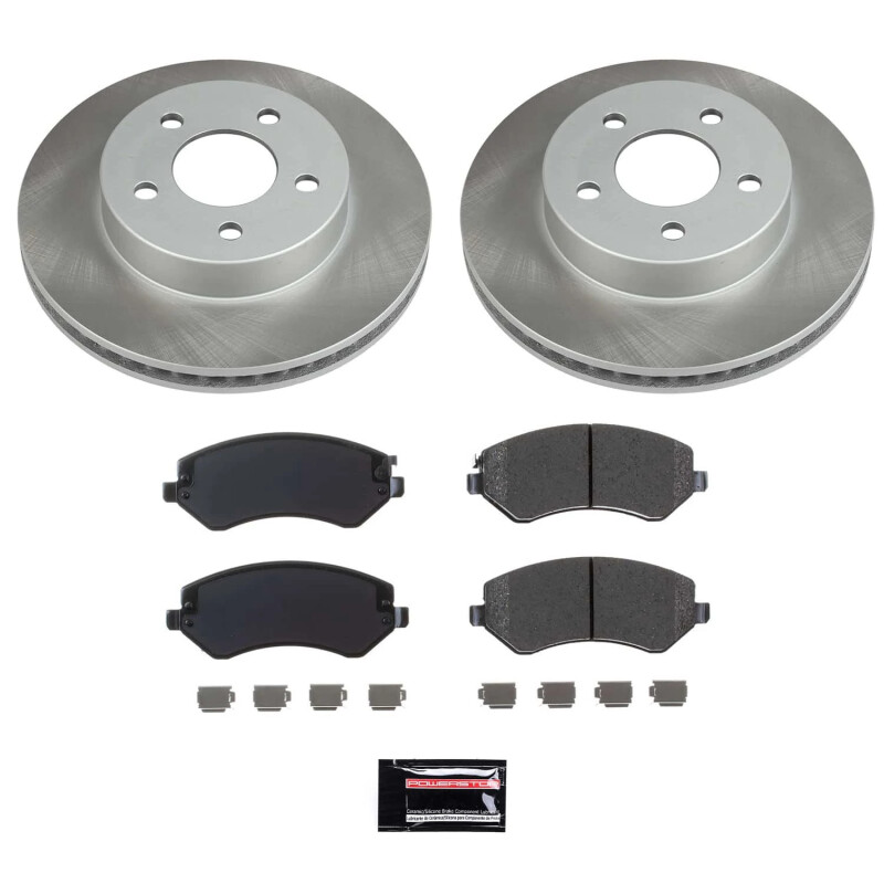 Honda Element Brake Kit - Front + Rear - PowerStop - Autospecialty Rotors + Z17 Evolution Plus Ceramic Pads - `03-`11
