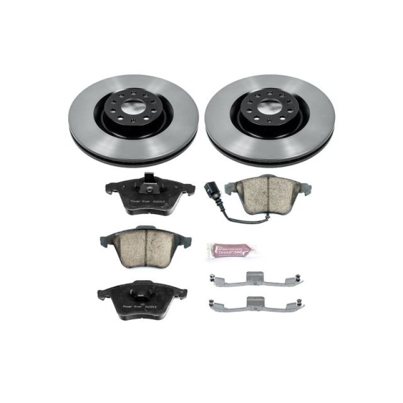 Volkswagen CC Brake Kit - Front - PowerStop - Z17 Evolution Plus Ceramic Pads + Autospecialty Rotors - `09-`11