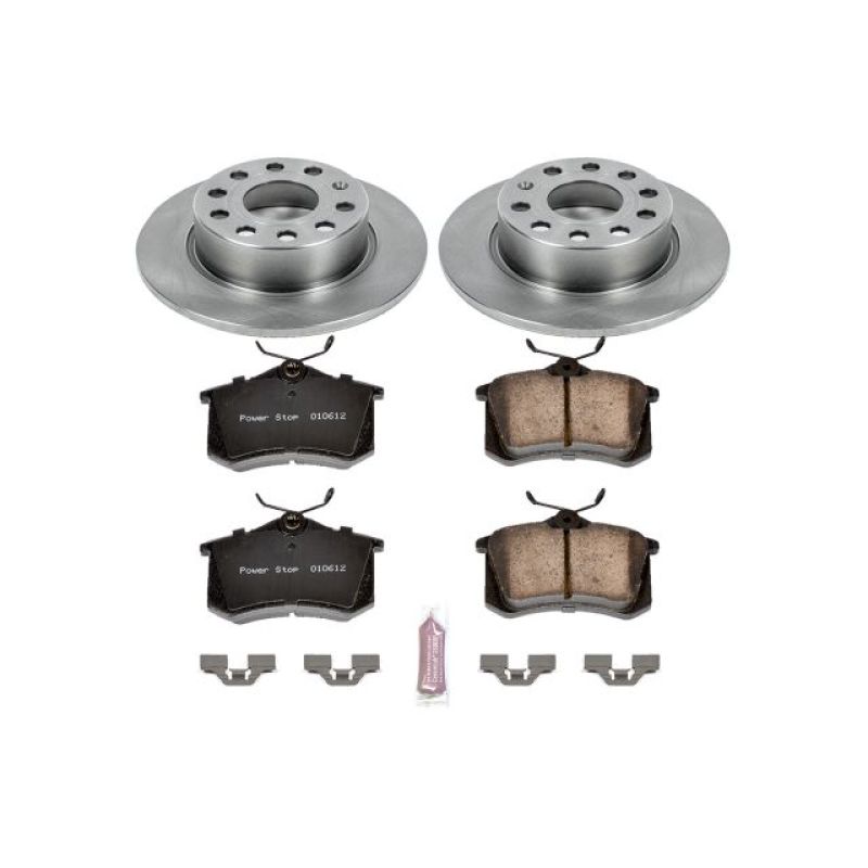 Audi A3 Brake Kit - Rear - PowerStop - Z17 Direct Replacement Kit + Evolution Plus Ceramic Pads + Autospecialty Rotors - `10-`13 Audi A3 Brake Kit - Rear - PowerStop - Z17 Direct Replacement Kit + Evolution Plus Ceramic Pads + Autospecialty Rotors - `10-`13