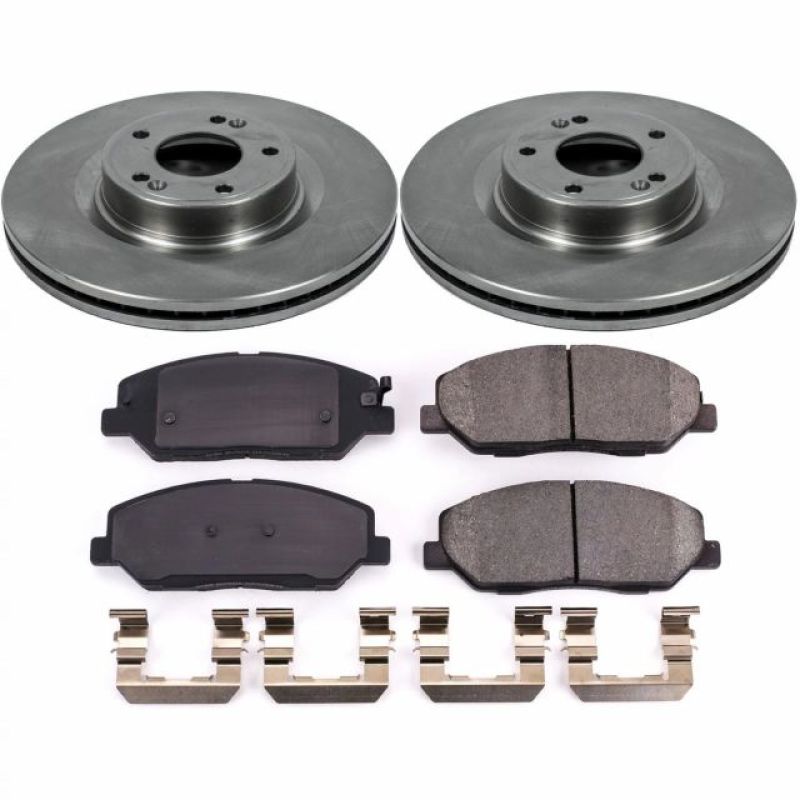 Hyundai Genesis Brake Kit - Front - PowerStop - Autospecialty Rotors + Z17 Evolution Plus Ceramic Pads - `09-`11