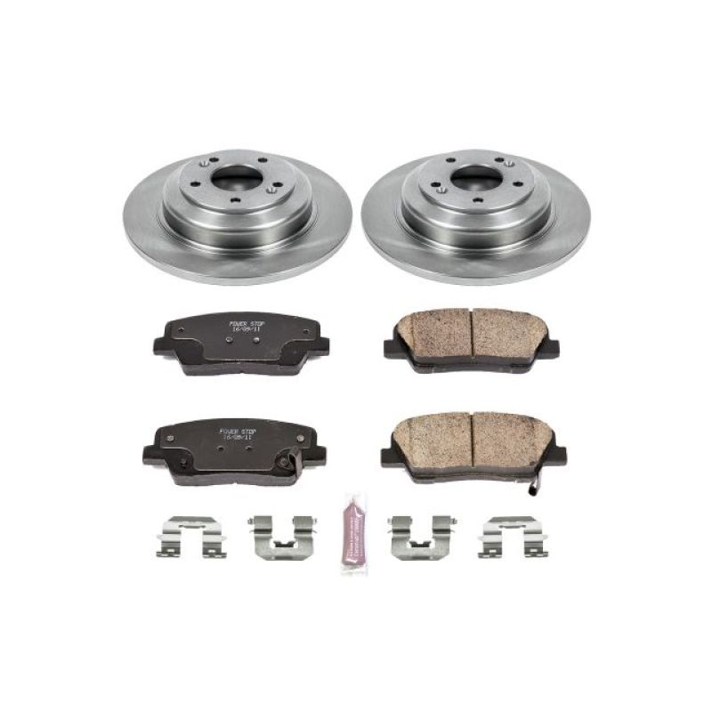 Hyundai Genesis Coupe Brake Kit - Rear - PowerStop - OE Style Rotors + Z17 Evolution Plus Ceramic Pads - `10-`16
