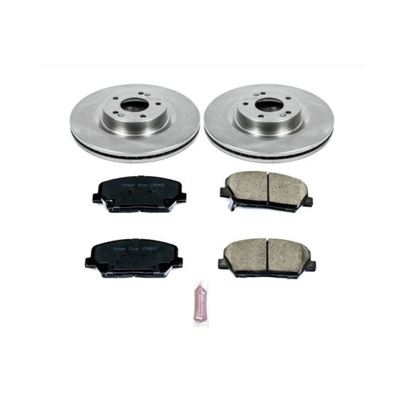 Hyundai Genesis Coupe Brake Kit - Front - PowerStop - Autospecialty Rotors + Z17 Evolution Plus Ceramic Pads - `10-`16