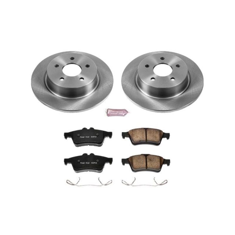 Ford C-Max Brake Kit - Rear - PowerStop - Autospecialty Rotors + Z17 Evolution Plus Ceramic Pads - `13-`18