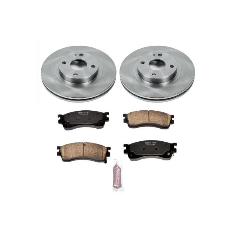 Mazda Protege Brake Kit - Front - PowerStop - Autospecialty Rotors + Z17 Evolution Plus Ceramic Pads - `01-`03