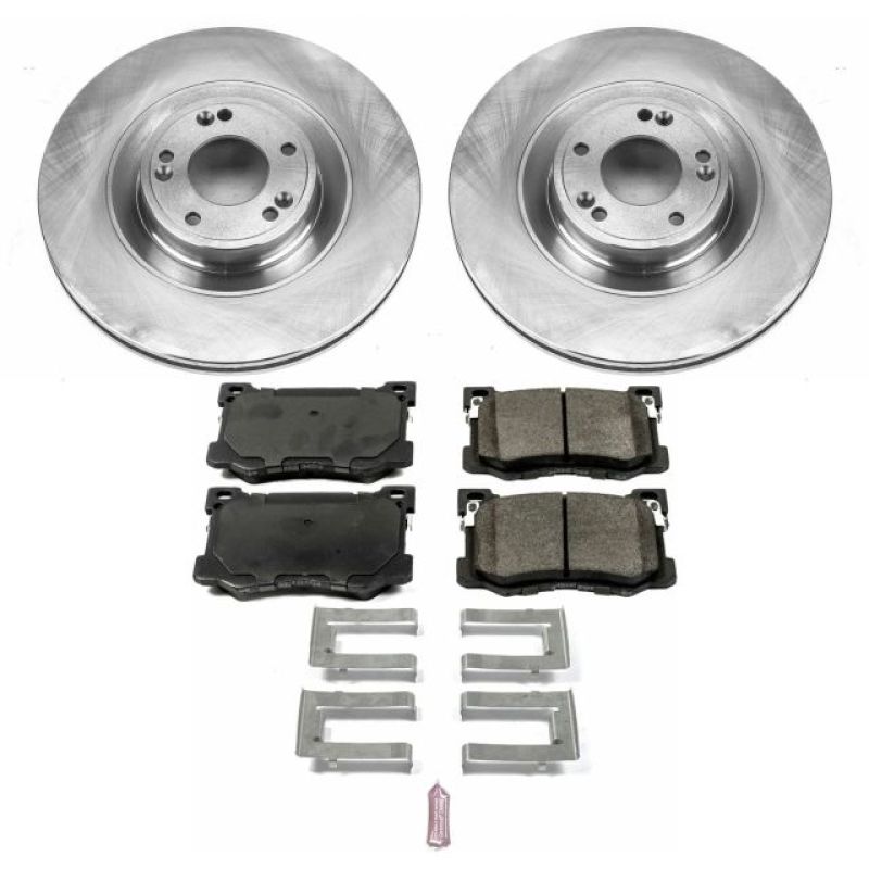 Hyundai Genesis Brake Kit - Front - PowerStop - Autospecialty Rotors + Z17 Evolution Plus Ceramic Pads - `15-`16