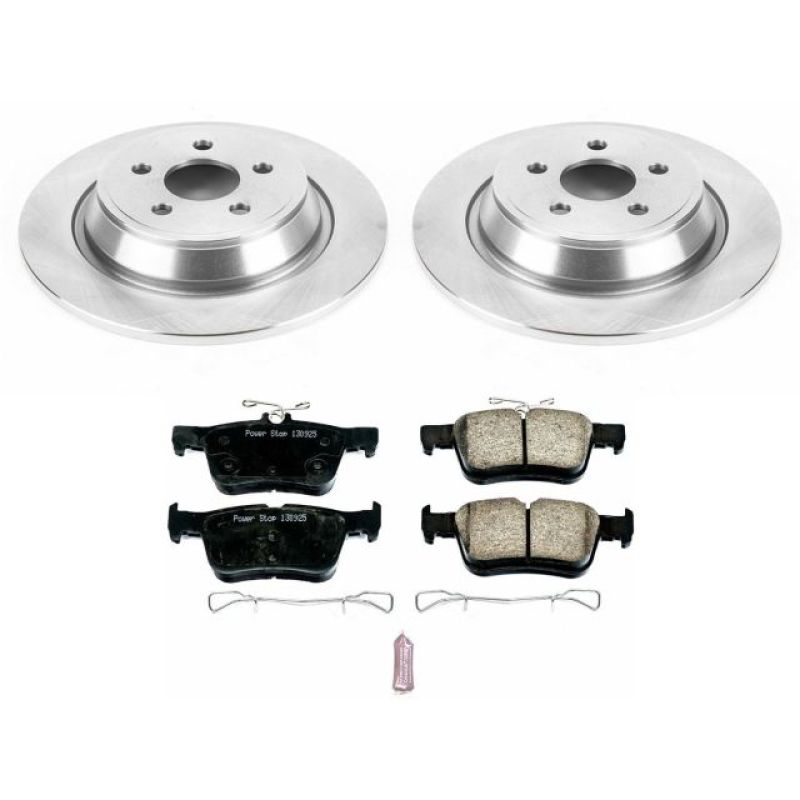 Ford Edge Brake Kit - Rear - PowerStop - Z17 Evolution Plus Ceramic Pads + Autospecialty Rotors - `15-`19