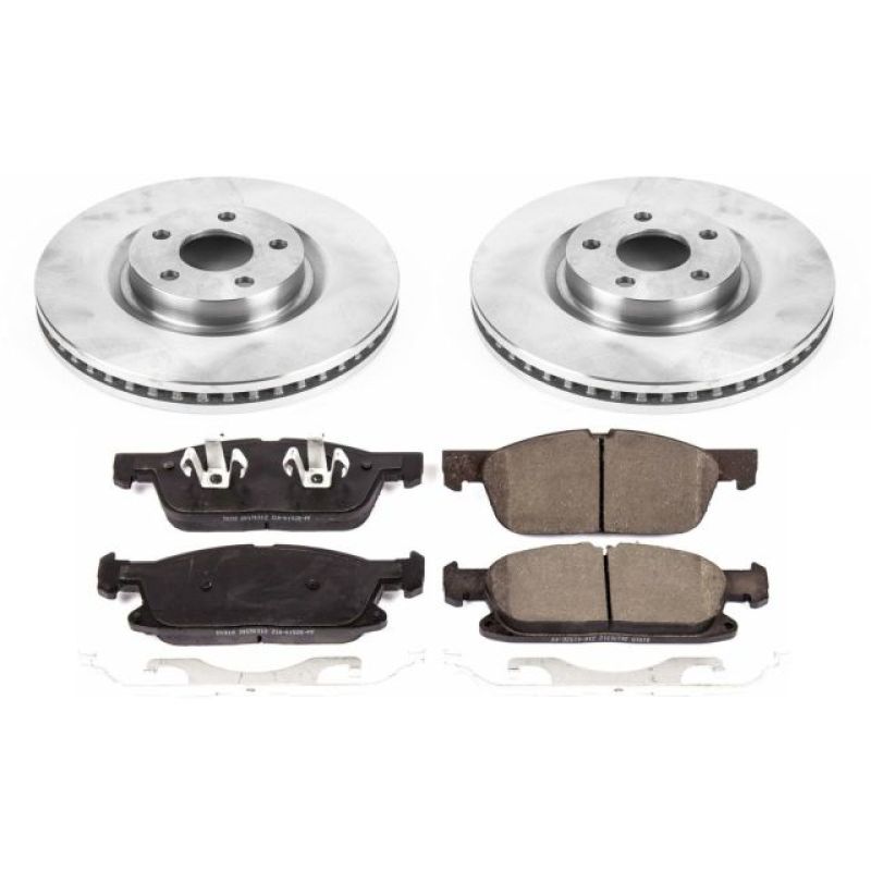 Ford Edge Brake Kit - Front - PowerStop - Z17 Evolution Plus Ceramic Pads + Autospecialty Rotors - `15-`19