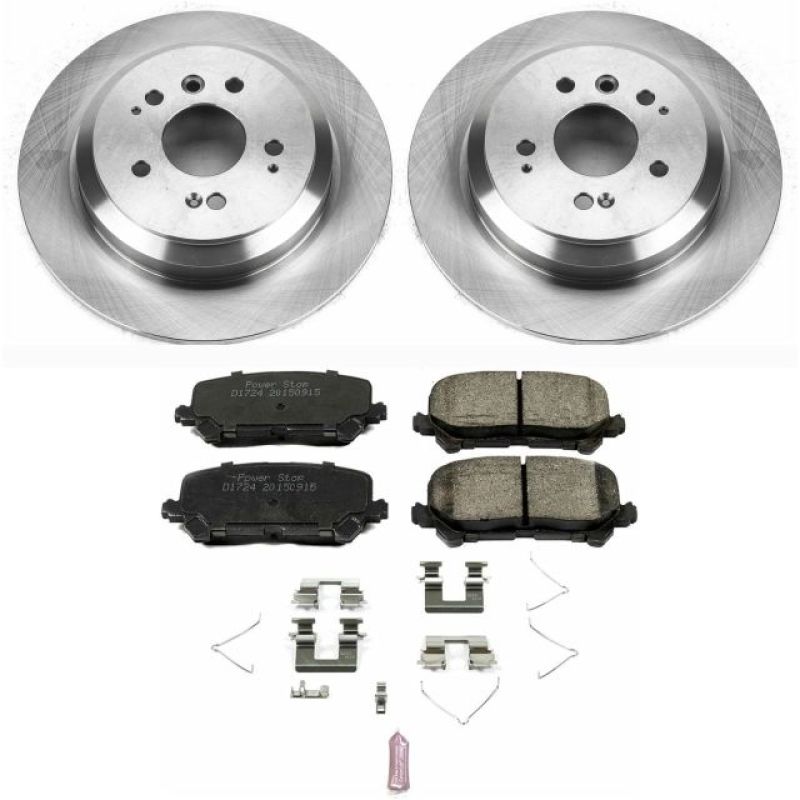 Honda Pilot Brake Kit - Rear - PowerStop - OE Stock Replacement Rotors + Z17 Evolution Plus Pads - `16-`19