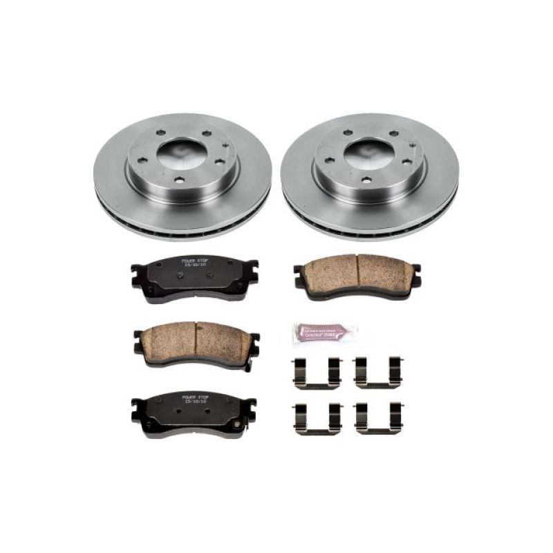 Mazda Protege Brake Kit - Front - PowerStop - Autospecialty Rotors + Z17 Evolution Plus Ceramic Pads - `01-`03