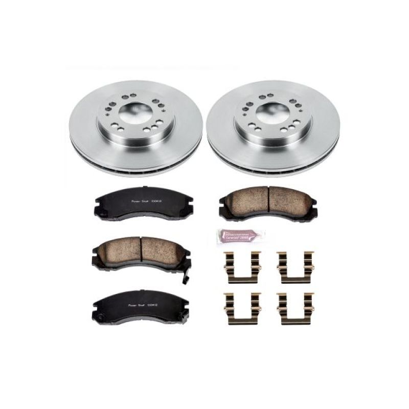 Mitsubishi Eclipse Brake Kit - Front - PowerStop - Autospecialty Rotors + Z17 Evolution Plus Ceramic Pads - `92-`00 Mitsubishi Eclipse Brake Kit - Front - PowerStop - Autospecialty Rotors + Z17 Evolution Plus Ceramic Pads - `92-`00