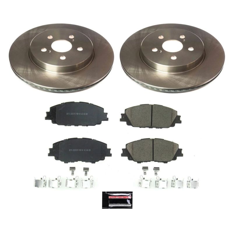 Toyota Corolla Brake Kit - Front - PowerStop - Z17 Stock Replacement + Evolution Plus Ceramic Pads - 2019 Toyota Corolla Brake Kit - Front - PowerStop - Z17 Stock Replacement + Evolution Plus Ceramic Pads - 2019