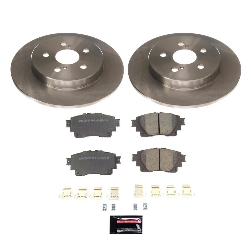 Toyota Corolla Brake Kit - Rear - PowerStop - Z17 Evolution Plus Ceramic Pads + Autospecialty Rotors - 2019