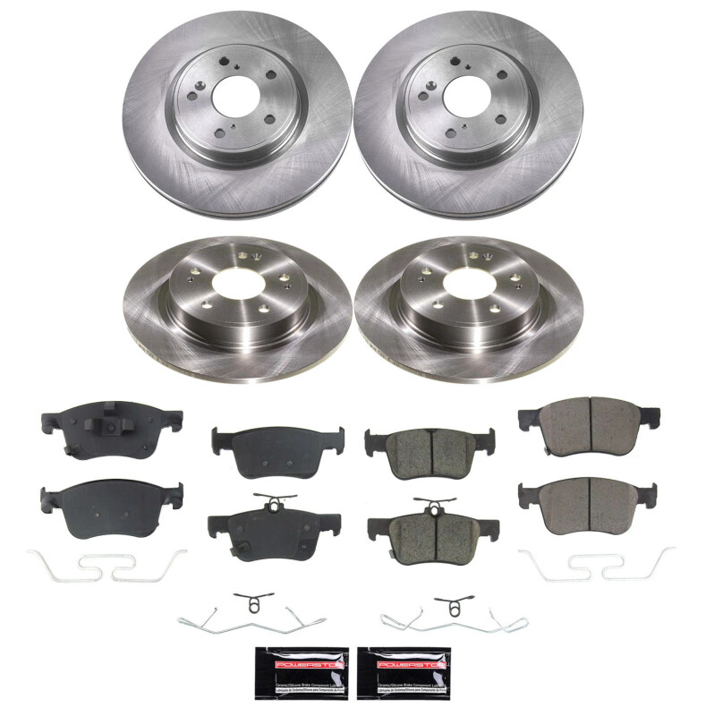 Acura Integra Brake Kit - Front + Rear - PowerStop - Autospecialty Rotors + Z17 Evolution Plus Ceramic Pads - `23-`24