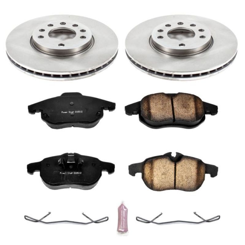 Saab 9-3 Brake Kit - Front - PowerStop - Z17 Stock Replacement + Evolution Plus Ceramic Pads + Autospecialty Rotors - `03-`11