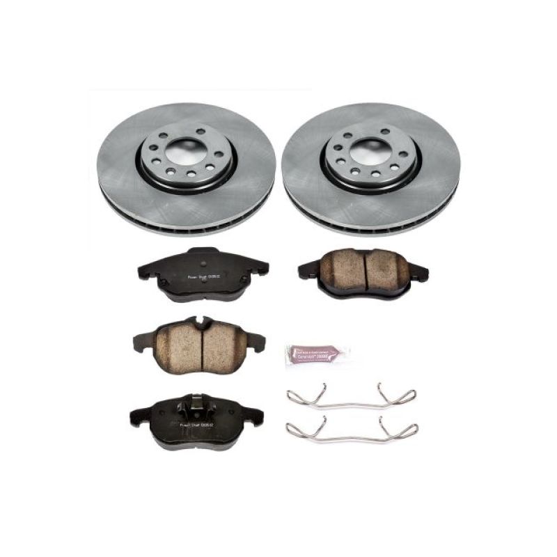 Saab 9-3 Brake Kit - Front - PowerStop - Autospecialty Rotors + Z17 Ceramic Pads - `03-`11