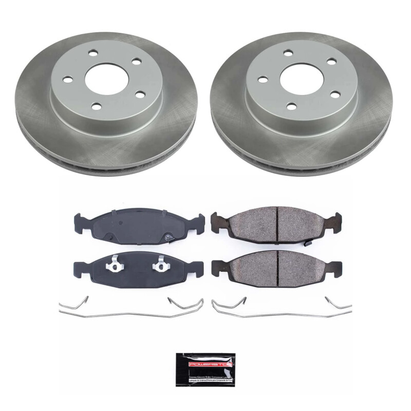 Saab 9-3 Brake Kit - Front + Rear - PowerStop - Z17 Evolution Plus Ceramic Pads + Autospecialty Rotors - `03-`11