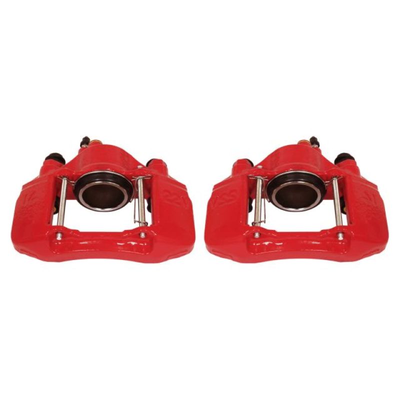 Ford Escort Brake Calipers (2) - Front - PowerStop - High-Temp Powder Coated - Red - `91-`03